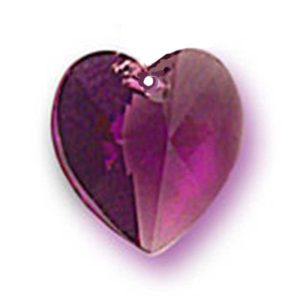 10mm Amethyst Purple Austrian Crystal Hearts