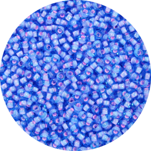 11/0 Japanese Seed Bead Pink Lined Sapphire Blue