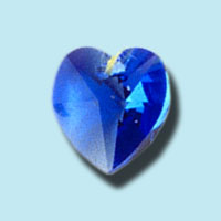 10mm Sapphire Blue Austrian Crystal Hearts