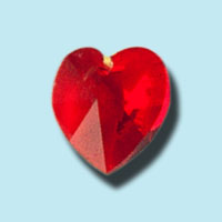 10mm Ruby (Siam) Red Austrian Crystal Hearts
