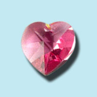 10mm Rose Pink Austrian Crystal Hearts