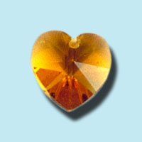 10mm Topaz Orange Austrian Crystal Hearts