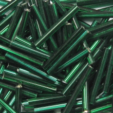 33G Green Glass Bugle Beads