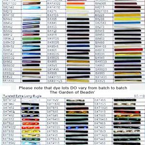 20mm - 30mm Straight and Twisted Bugle Sample Bead Card 111 Colors