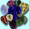 Czech Pressed Glass Leaves Beads