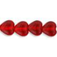 6mm Czech Smooth Pressed Glass Heart Beads