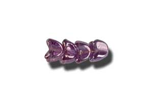 6mm Czech Pressed Glass Twirling Tulip Beads-Amethyst Glow