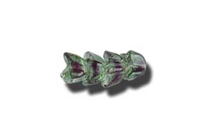 6mm Czech Pressed Glass Twirling Tulip Beads-Peridot & Amethyst