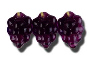 15x10mm Czech Pressed Glass Grape Bunches Beads-Amethyst Purple