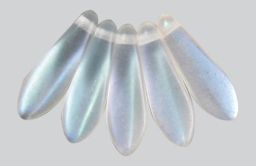 15x5mm Czech Pressed Daggers-Frosted Crystal AB