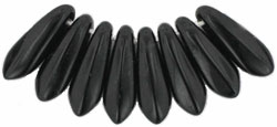 10x3mm Czech Pressed Mini Daggers-Black