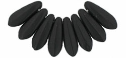 10x3mm Czech Pressed Mini Daggers-Frosted Black