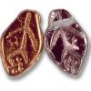 7x12mm Czech Pressed Flat Leaves-Black Diamond Half Copper