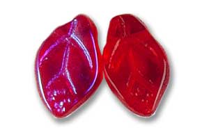 7x12mm Czech Pressed Flat Leaves-Garnet AB