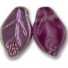 7x12mm Czech Pressed Flat Leaves-Frosted Amethyst AB