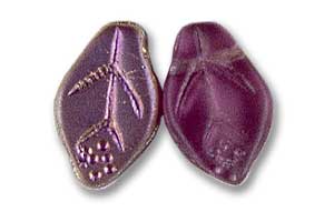 7x12mm Czech Pressed Flat Leaves-Frosted Amethyst AB