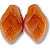 7x12mm Czech Pressed Flat Leaves-Carnelian Satin