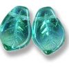 14x9mm Czech Pressed Curved (Curled) Leaves-Emerald AB
