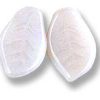 14x9mm Czech Pressed Glass Curved (Curled) Leaves Beads-Light Peachy Pink Satin