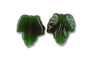 14x16mm Czech Pressed Grape Leaves-Jade Opal