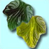 14x16mm Czech Pressed Glass Grape Leaves Beads