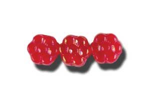 8mm Czech Pressed Glass Flower Beads-Red Opal AB