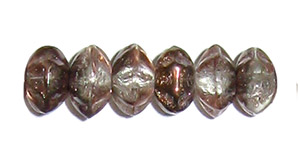 6mm Czech Pressed Glass Floret Beads Crystal 1/2 Copper Flower beads