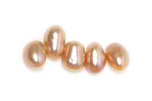 Peach Small Teardrop Fresh Water Pearls, 16 inches