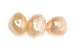 Peach Baroque Fresh Water Pearls, 16 inch Strands of Pearl Beads