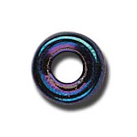 9mm Czech Pressed Glass Ring Beads-Blue Iris