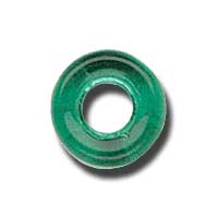 9mm Czech Pressed Glass Ring Beads-Emerald Green