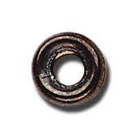 9mm Czech Pressed Glass Ring Beads-Brown Iris