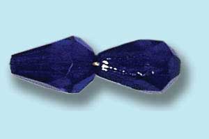 10x7mm Czech Faceted Fire Polish Tear Drop-Cobalt