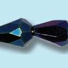 10x7mm Czech Faceted Fire Polish Tear Drop Beads - Blue Iris