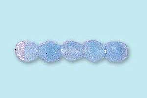 4mm Czech Faceted Round Fire Polish Beads - Crystal & Light Blue