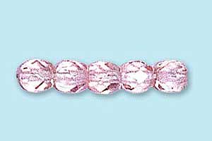 4mm Czech Faceted Round Fire Polish-Rose