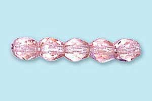 4mm Czech Faceted Round Fire Polish-Rose AB