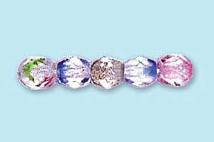 4mm Czech Faceted Round Fire Polish-Art Glass