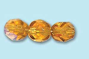 6mm Czech Faceted Round Fire Polish-Topaz AB