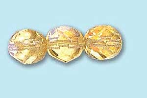 6mm Czech Faceted Round Fire Polish-Light Topaz AB