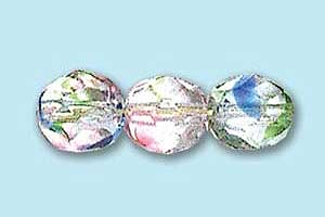 6mm Czech Faceted Round Fire Polish-Art Glass