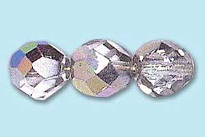 8mm Czech Faceted Round Fire Polish-Crystal Vitrail