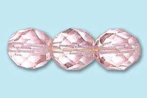 8mm Czech Faceted Round Fire Polish-Rose