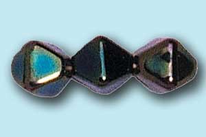 6mm Czech Pressed Glass Bi-Cone Beads-Green Iris