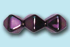 6mm Czech Pressed Bi-cone-Purple Iris