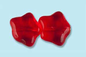 12mm Czech Pressed Glass Star Beads-Ruby Red