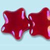 12mm Czech Pressed Glass Star Beads-Dark Red AB Aurora Borealis