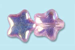 12mm Czech Pressed Glass Star Beads-Alexandrite AB Aurora Borealis