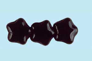 8mm Czech Pressed Glass Star Beads-Jet Black