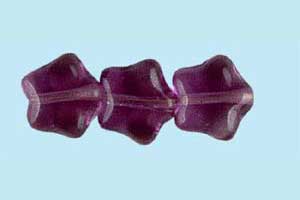 8mm Czech Pressed Glass Star Beads-Amethyst Purple